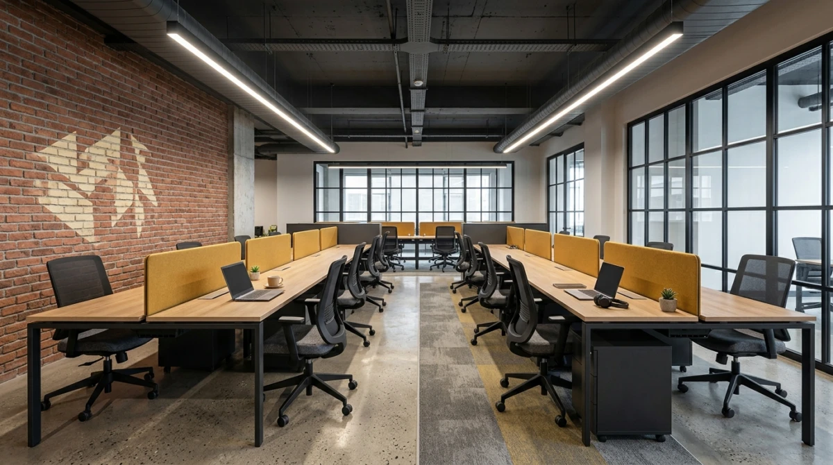 Kavela acik ofis calisma istasyonlari